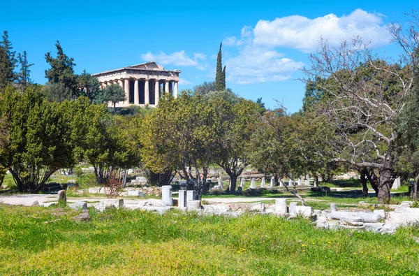 Yunanistan Atina Antik Agora Daki Hephaestus Tapınağı Manzarası — Stok fotoğraf
