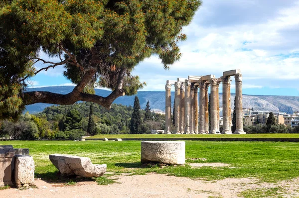 Yunanistan Atina Olimpiyat Tapınağı Manzarası — Stok fotoğraf