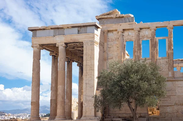 Grecia Acrópolis Atenas Vista Lateral Del Templo Erechtheion —  Fotos de Stock