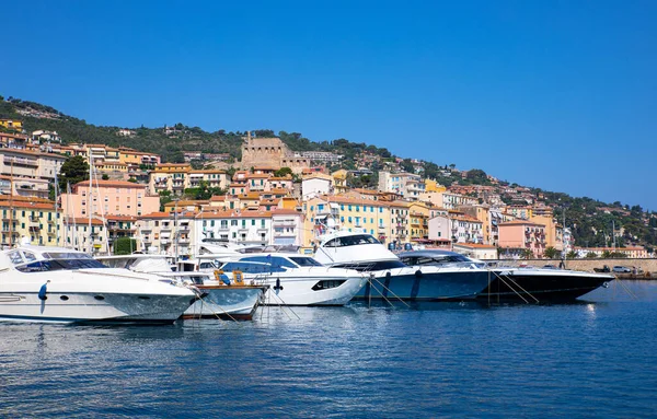 Italie Porto Santo Stefano Vue Panoramique Sur Port Avec Bateaux — Photo