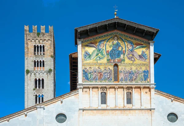 Lucca Italië Gevel Van San Frediano Basiliek Met Byzantijnse Romaanse — Stockfoto