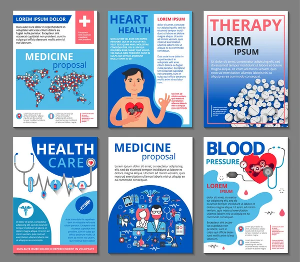 Medycyna Ilustracje Wektorowe Materiałów Marketingowych Reklam Roczny Raport Okładki Prezentacji — Wektor stockowy