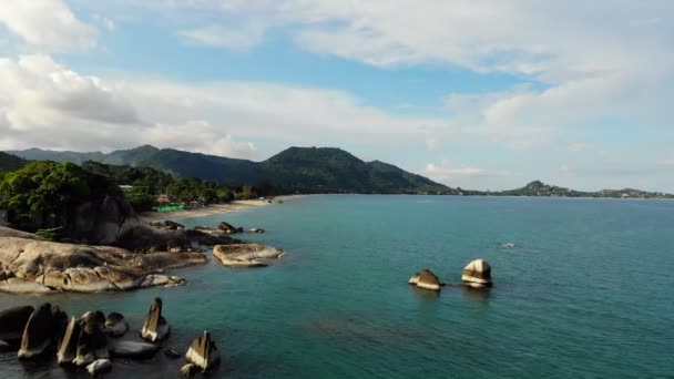 Изумительный Вид Море Тропический Остров Солнечный День — стоковое видео