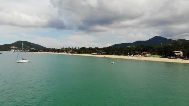 Increíble Vista Aérea Del Mar Isla Tropical Día Soleado — Vídeos de Stock