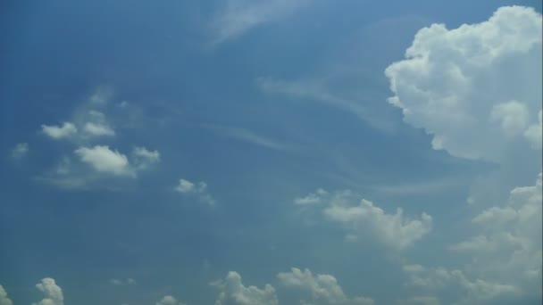 Відео Красивих Хмар Блакитному Небі Проміжок Часу — стокове відео
