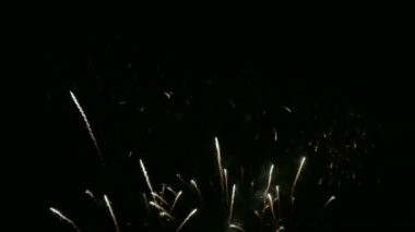 4 k video drak gece gökyüzünde parlayan havai fişek
