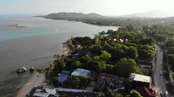 Increíble Vista Aérea Del Mar Isla Tropical Día Soleado — Vídeos de Stock