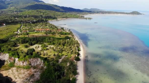 Amazing Aerial View Sea Tropical Island Sunny Day — Stock Video