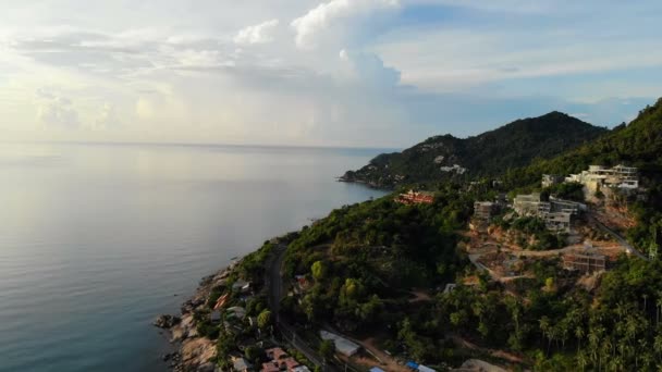 Increíble Vista Aérea Del Mar Isla Tropical Día Soleado — Vídeos de Stock