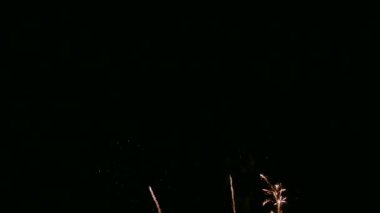 4 k video drak gece gökyüzünde parlayan havai fişek