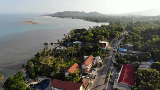 Amazing Aerial View Sea Tropical Island Sunny Day — Stock Video