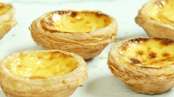 Délicieuses Tartes Aux Œufs Sucrés Vidéo — Video