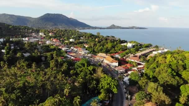 Increíble Vista Aérea Del Mar Isla Tropical Día Soleado — Vídeos de Stock