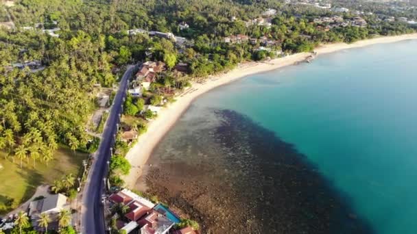 Increíble Vista Aérea Del Mar Isla Tropical Día Soleado — Vídeo de stock