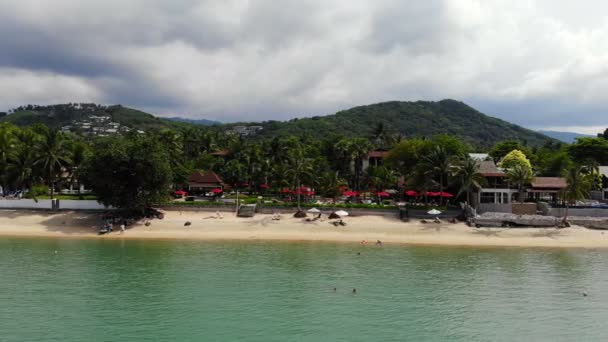 Increíble Vista Aérea Del Mar Isla Tropical Día Soleado — Vídeos de Stock