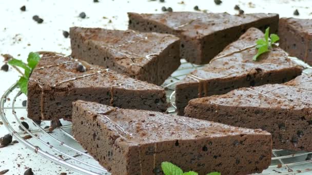 Csokoládé brownie torta — Stock videók