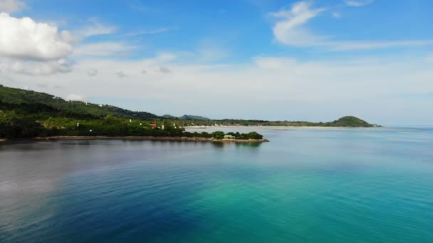 Úžasný Letecký Pohled Moře Tropický Ostrov Slunečný Den — Stock video