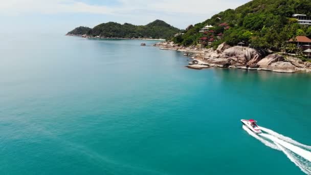 Increíble Vista Aérea Del Mar Isla Tropical Día Soleado — Vídeos de Stock