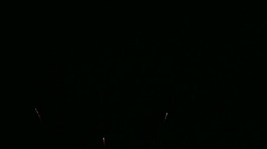 karanlık gece gökyüzünde parlayan havai fişek 4 k video