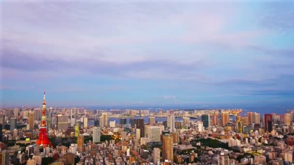 Vista Lapso Tiempo Ciudad Tokio Japón — Vídeo de stock