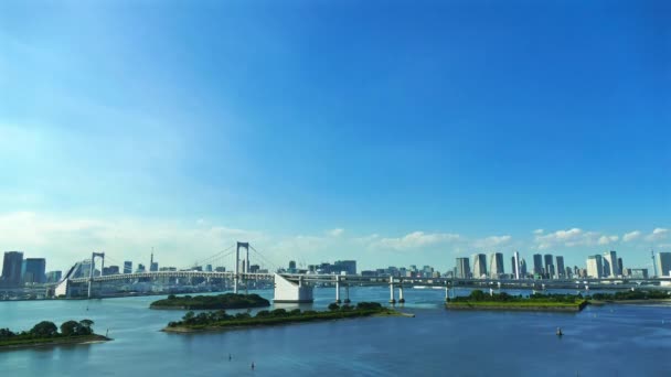 Timelapse Rainbow Bridge Tokio Ciudad Japón — Vídeos de Stock