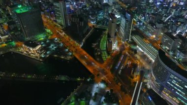 4 k video lapse zaman geceleri, Tayland Bangkok meşgul trafik