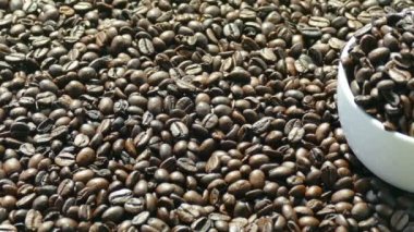 kavrulmuş kahve çekirdekleri, arka plan, video 