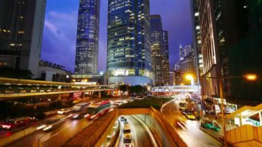HONG KONG - 14 Eylül 2018: 4K Zaman aşımı videosu, Hong Kong şehir trafiği