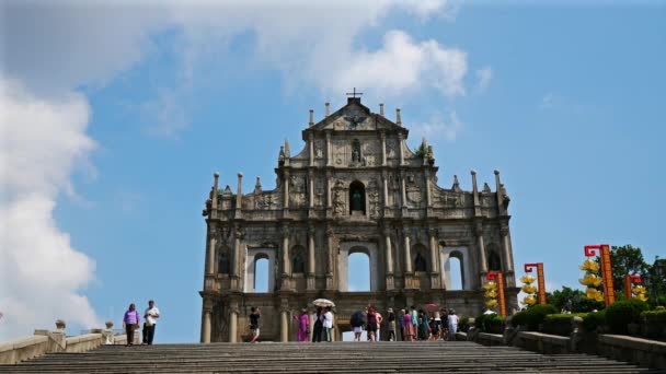 Macau China Setembro 2018 Ruínas Catedral São Paulo — Vídeo de Stock