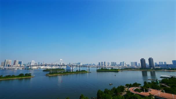 Timelapse Rainbow Bridge Tokio Ciudad Japón — Vídeos de Stock