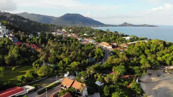 Úžasný Letecký Pohled Moře Tropický Ostrov Slunečný Den — Stock video