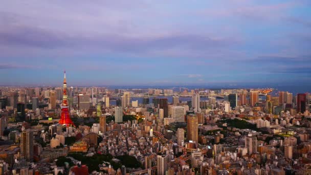 Vista Lapso Tiempo Ciudad Tokio Japón — Vídeo de stock