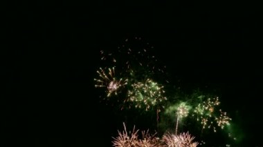 4 k video drak gece gökyüzünde parlayan havai fişek
