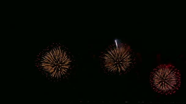 Vídeo Fuegos Artificiales Brillando Cielo Nocturno Borracho — Vídeo de stock