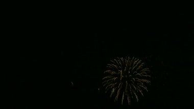 4 k video drak gece gökyüzünde parlayan havai fişek