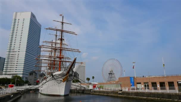 Yokohama Japón Julio 2018 Nippon Maru Yokohama Japón Nippon Maru — Vídeos de Stock