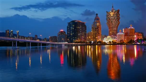 Macau China Septiembre 2018 Horizonte Lapso Tiempo Ciudad Macao — Vídeos de Stock