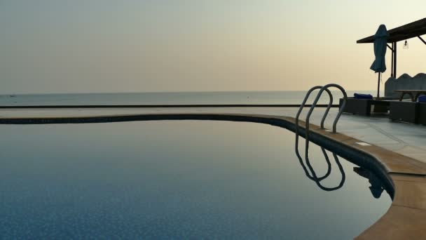 Piscine Luxe Coucher Soleil Vidéo — Video