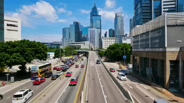 Caducidad Del Tráfico Central Urbano Hong Kong — Vídeos de Stock