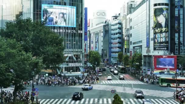 Tokio Japan Juli 2018 Passanten Shibuya Übergang — Stockvideo