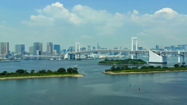 Timelapse Rainbow Bridge Tokio Ciudad Japón — Vídeos de Stock