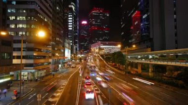 HONG KONG - 14 Eylül 2018: 4K Zaman aşımı videosu, Hong Kong şehir trafiği