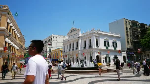 Macau 2018 마카오의 광장을 다니는 사람들 — 비디오