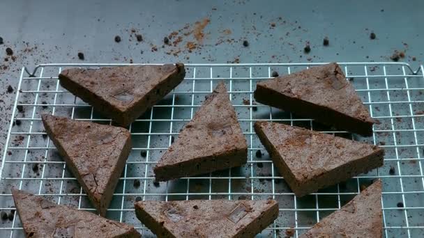 Choklad brownie kaka — Stockvideo