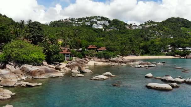 Increíble Vista Aérea Del Mar Isla Tropical — Vídeos de Stock