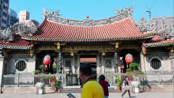 Taipei Taiwan Noviembre 2018 Templo Long Shan Durante Día — Vídeos de Stock