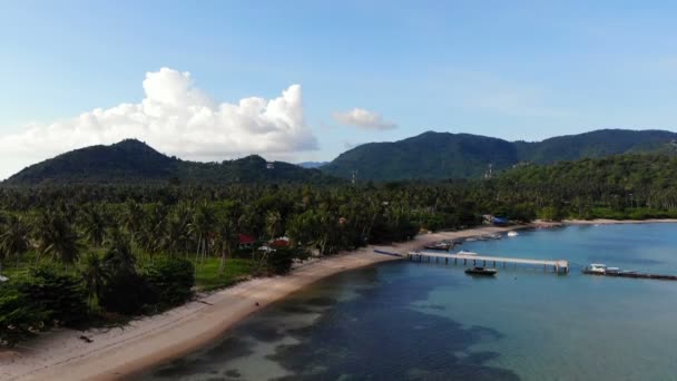 Amazing Aerial View Sea Tropical Island Sunny Day — Stock Video