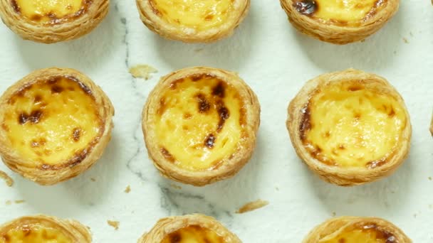 Delicious Sweet Egg Tarts Video — Stock Video