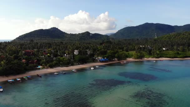 Amazing Aerial View Sea Tropical Island Sunny Day — Stock Video