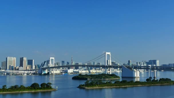 Timelapse Rainbow Bridge Tokyo City Japonsko — Stock video